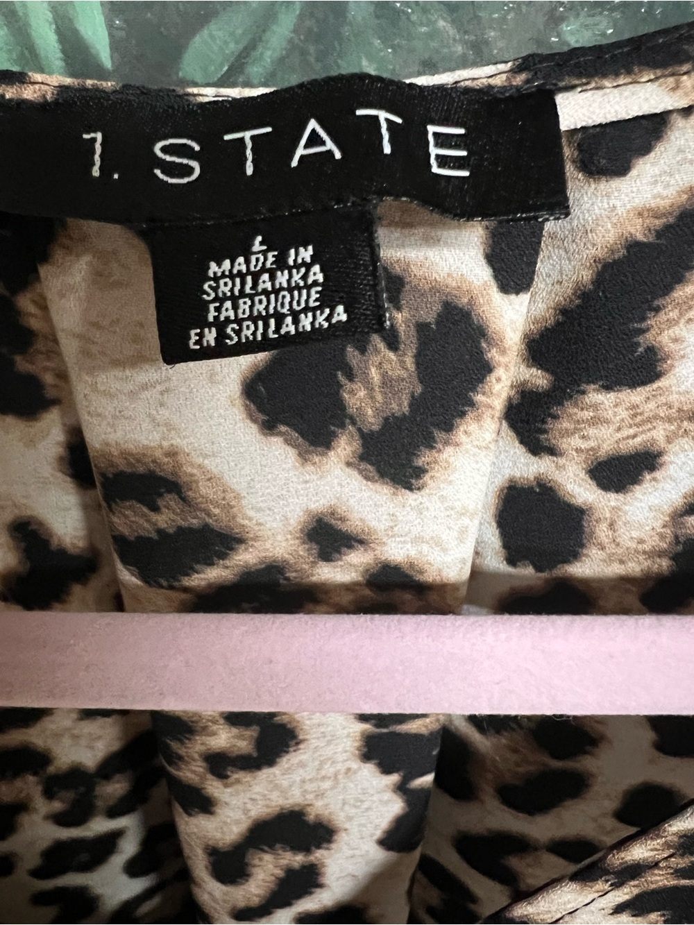 1. State Leopard Print Cross Over V-Neck Blouse - Picture 2 of 10